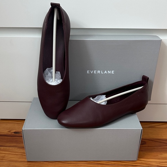 Everlane Day Glove Flats, plum leather flats, burgundy leather flats, 9M flats - Picture 1 of 17